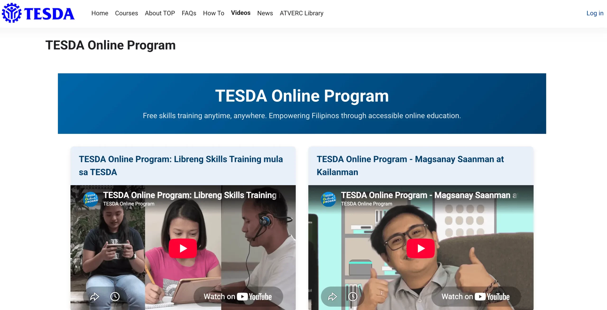 TESDA Online Courses